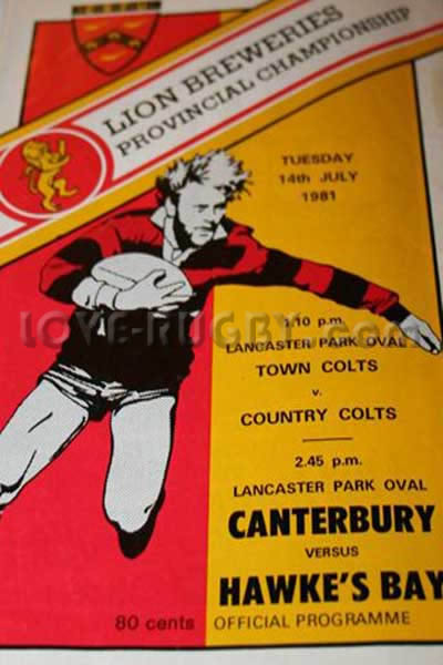1981 Canterbury v Hawke's Bay  Rugby Programme
